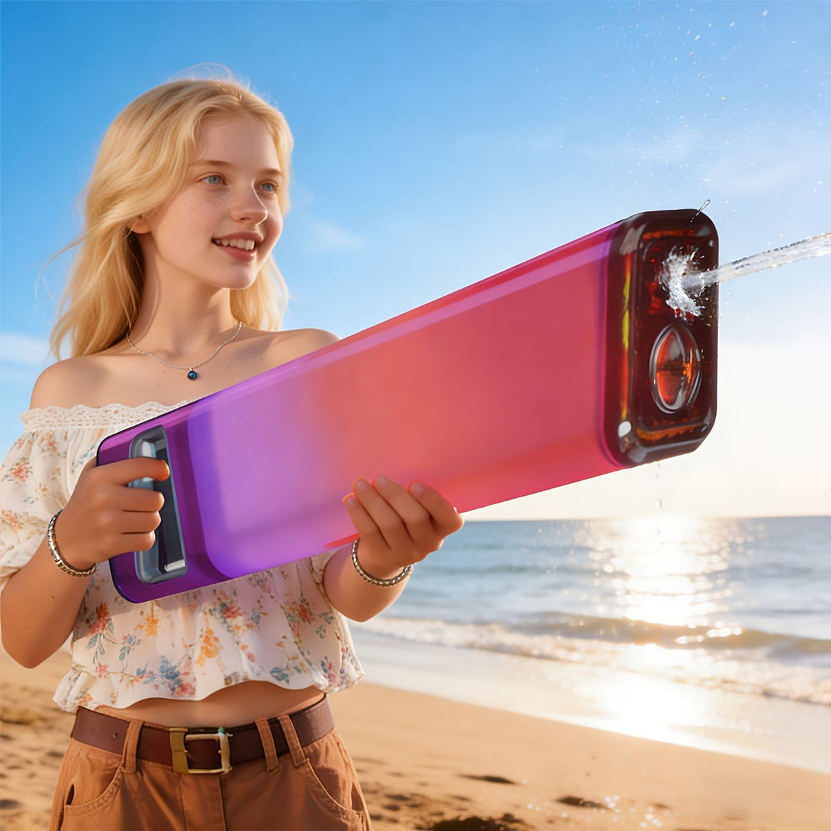 self electric water gun pulsating water gun led image 4