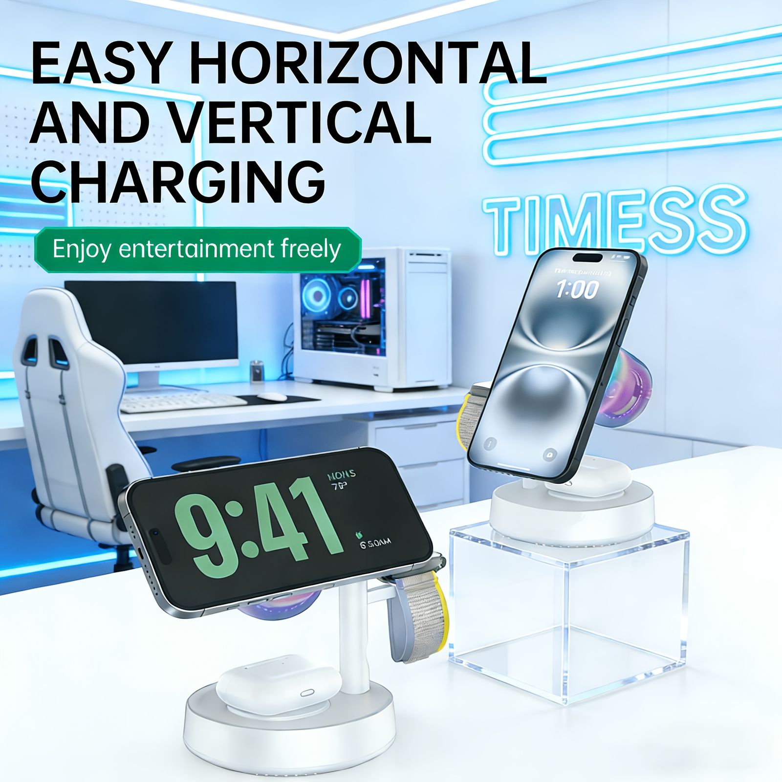 4 in 1 charging station compatible magsafe charger foldable image 4