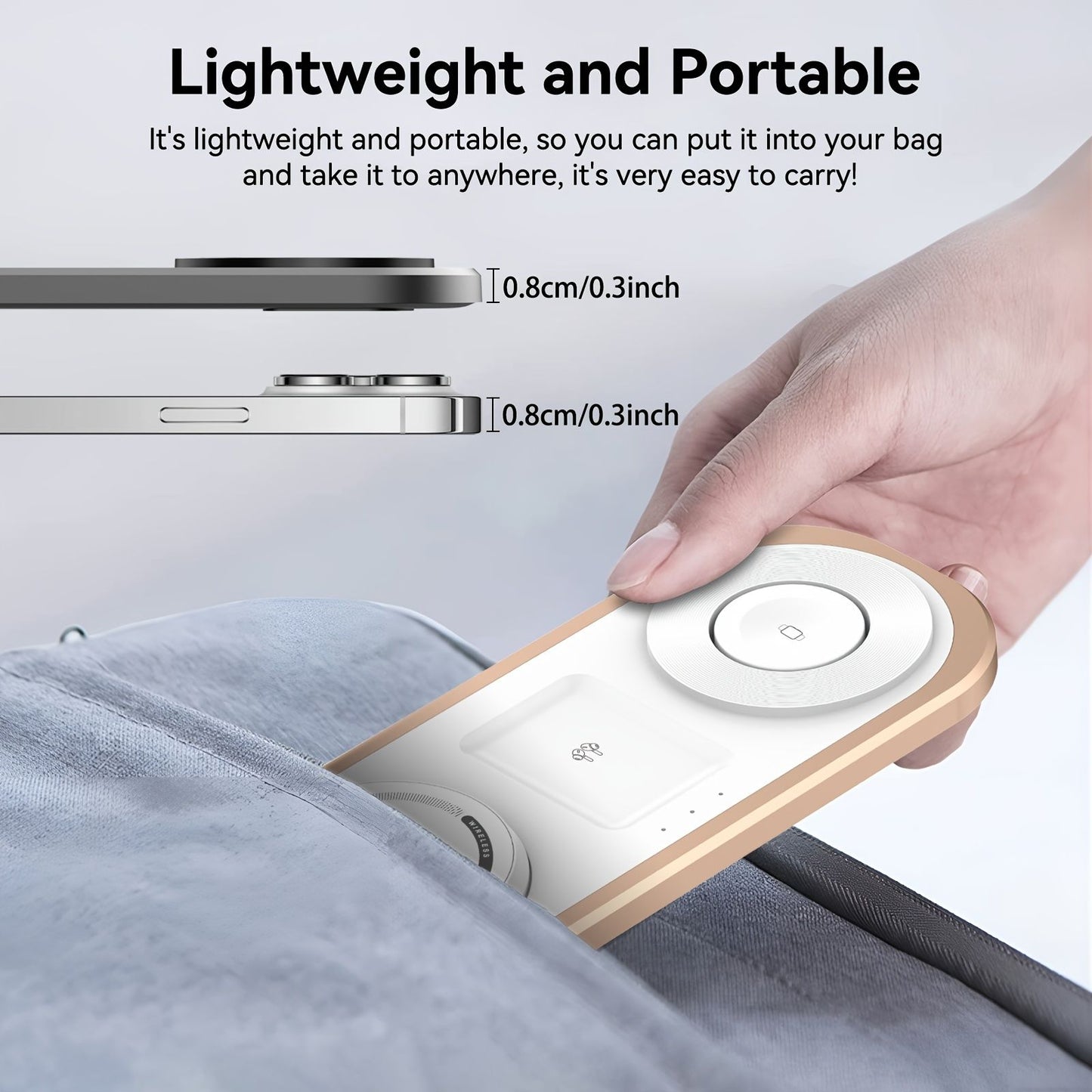 3 in 1 15w wireless fast charger iphone foldable charging image 8