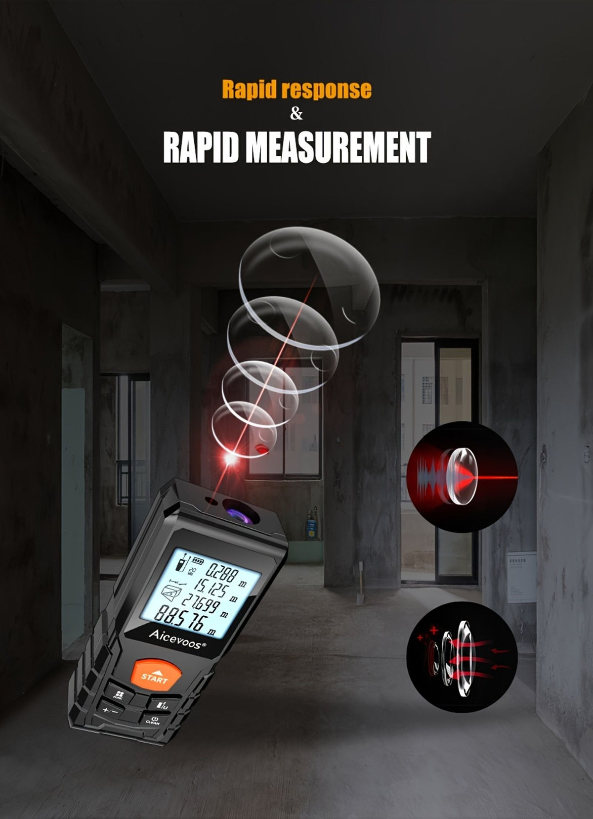 digital laser rangefinder 50m 70m 100m 120m laser image 7