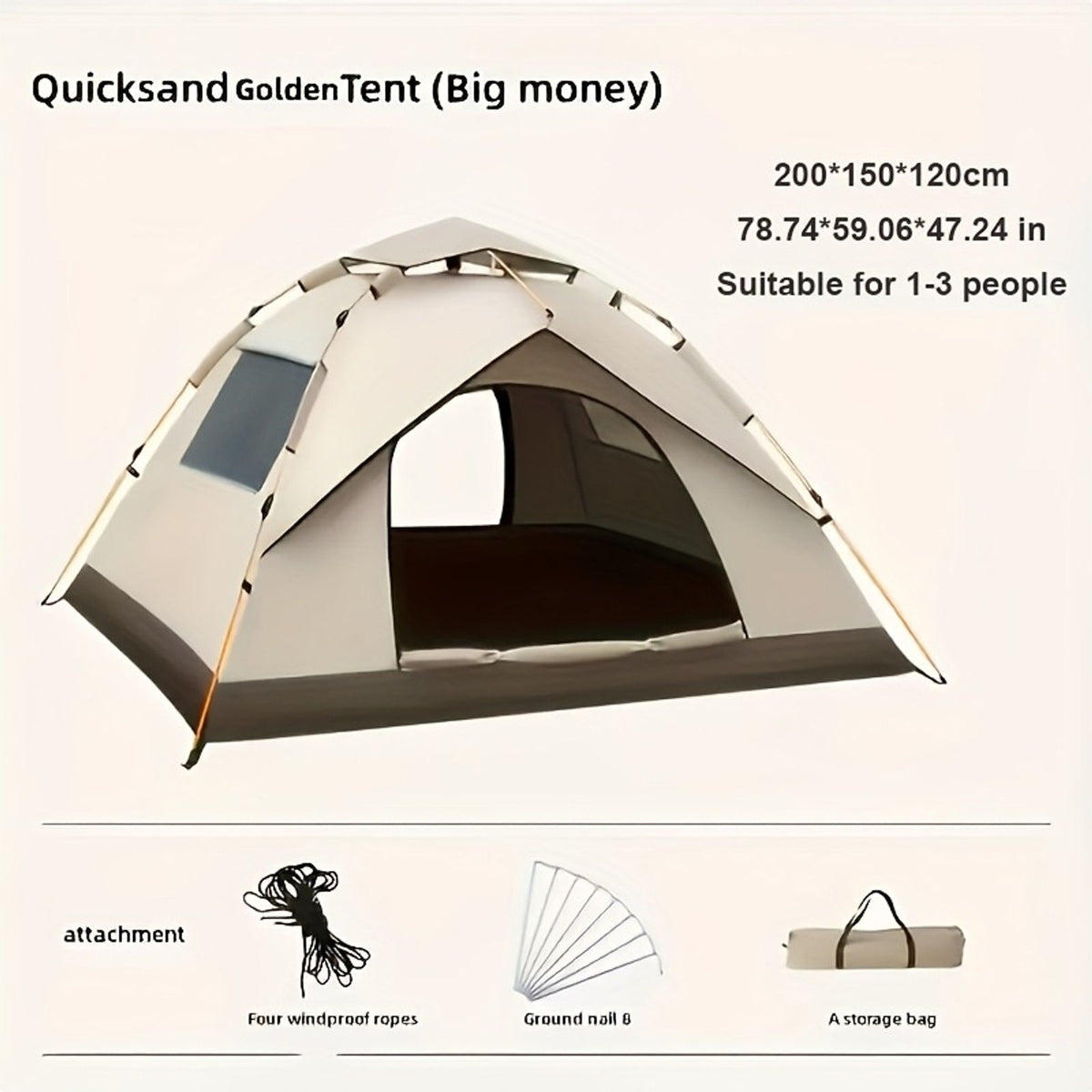 automatic instant setup camping tent 1 3 3 4 person image 9