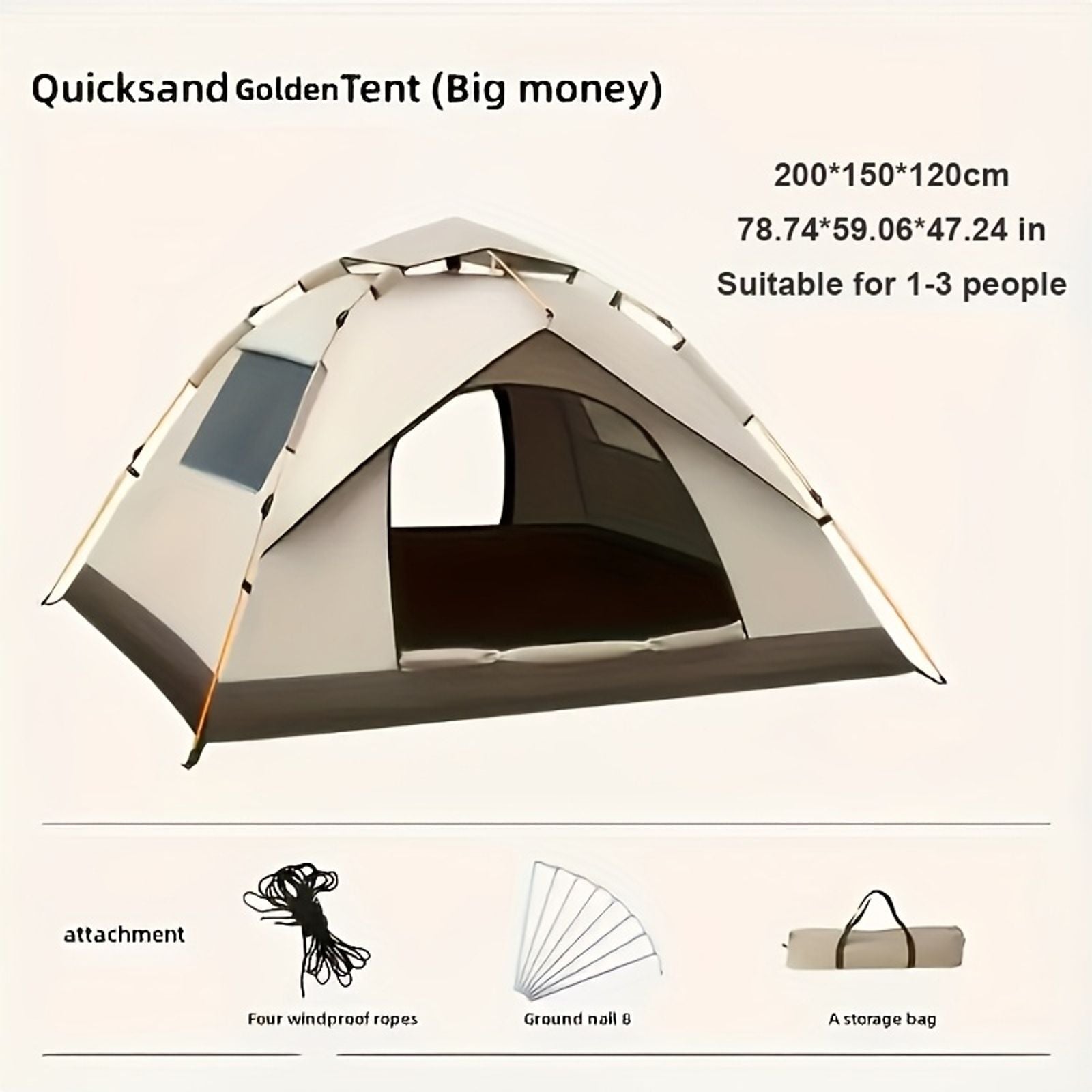 automatic instant setup camping tent 1 3 3 4 person image 9