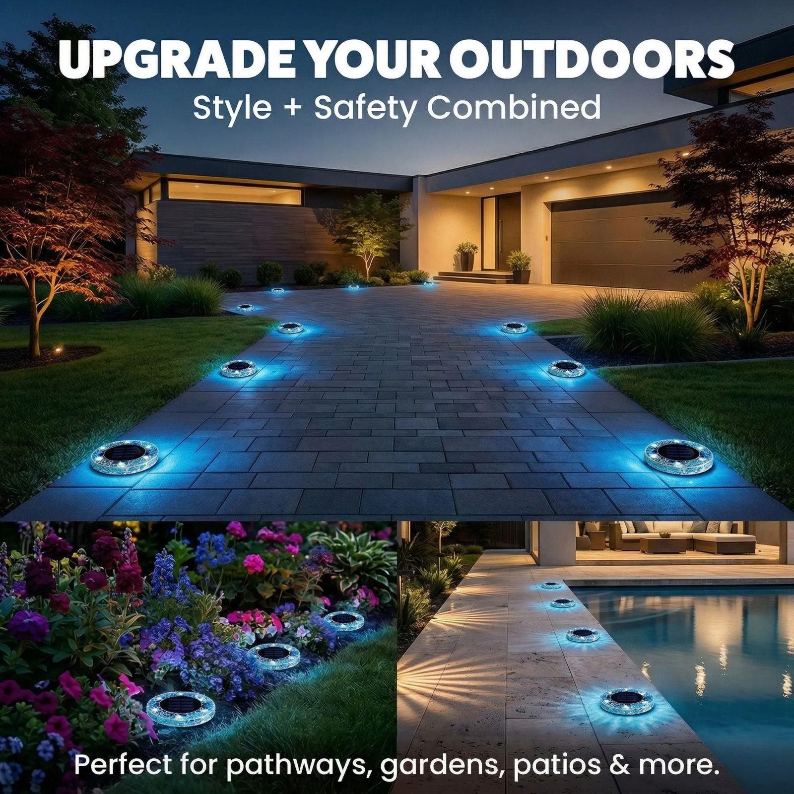 [Solar] Stained Glass Mosaic Disk Lights, Automatic, Wireless, Waterproof, Outdoor Decorative Pathway LED Garden Lights image 9