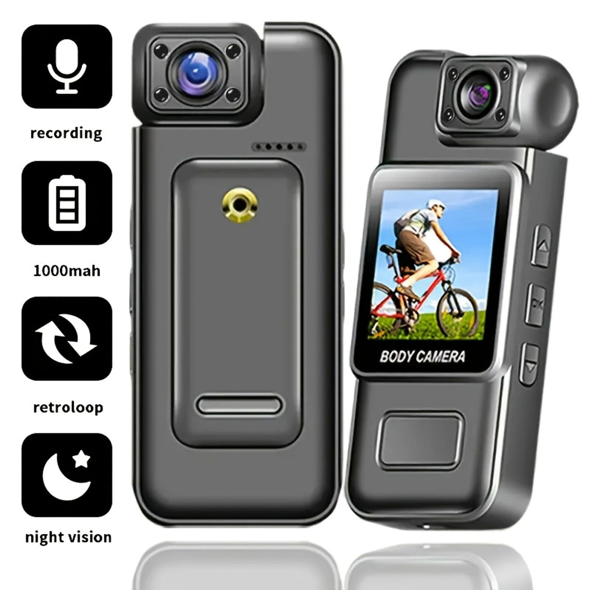 1pc 1080p recorder 1000mah rechargeable battery