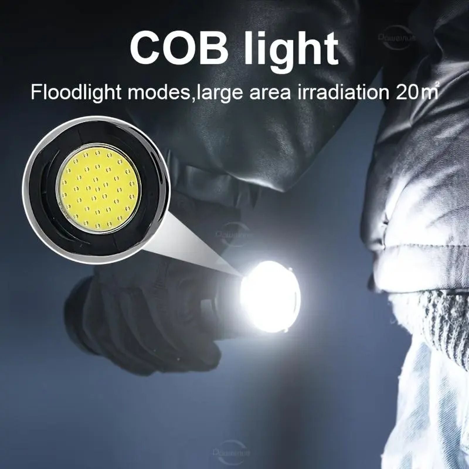 Hoodink 2-in-1 Strong Flashlight Power Bank with USB Port, Digital Power Display, Rechargeable, Zoomable, Waterproof, Adjustable Brightness – Cool Gadgets, EDC Items for Survival Camping, Cool Outdoor Stuff image 5
