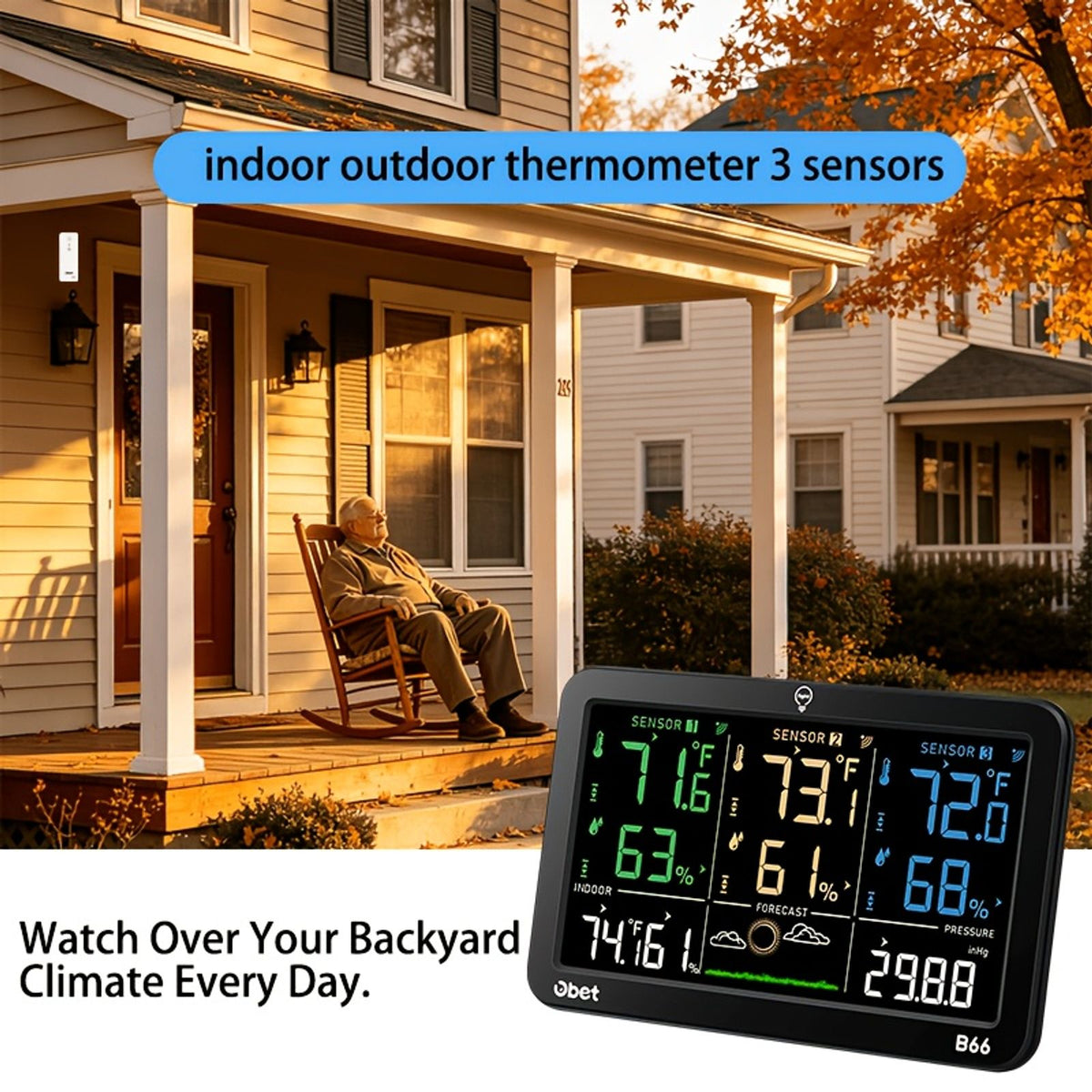 wireless weather station 3 remote outdoor sensors image 3