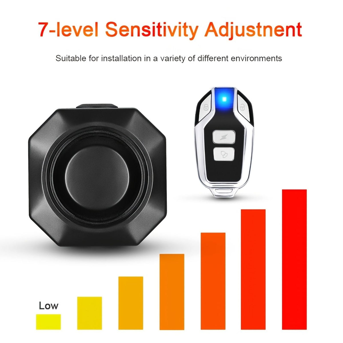 bike vibration sensing alarm usb charging remote image 3