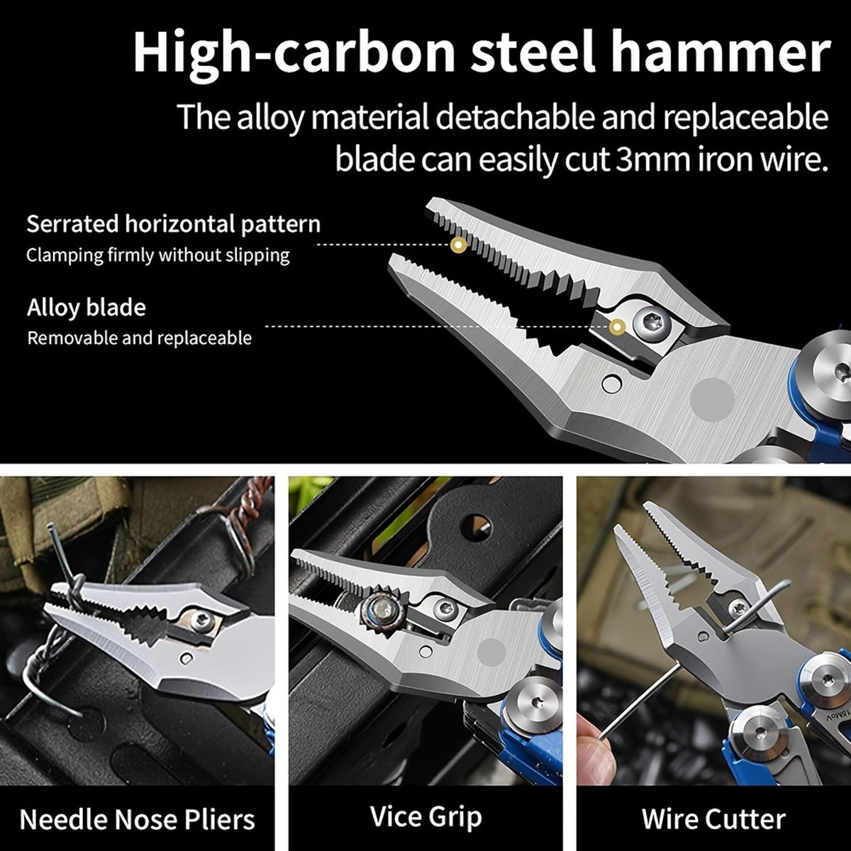 23 in 1 multitool pliers stainless steel camping survival image 5