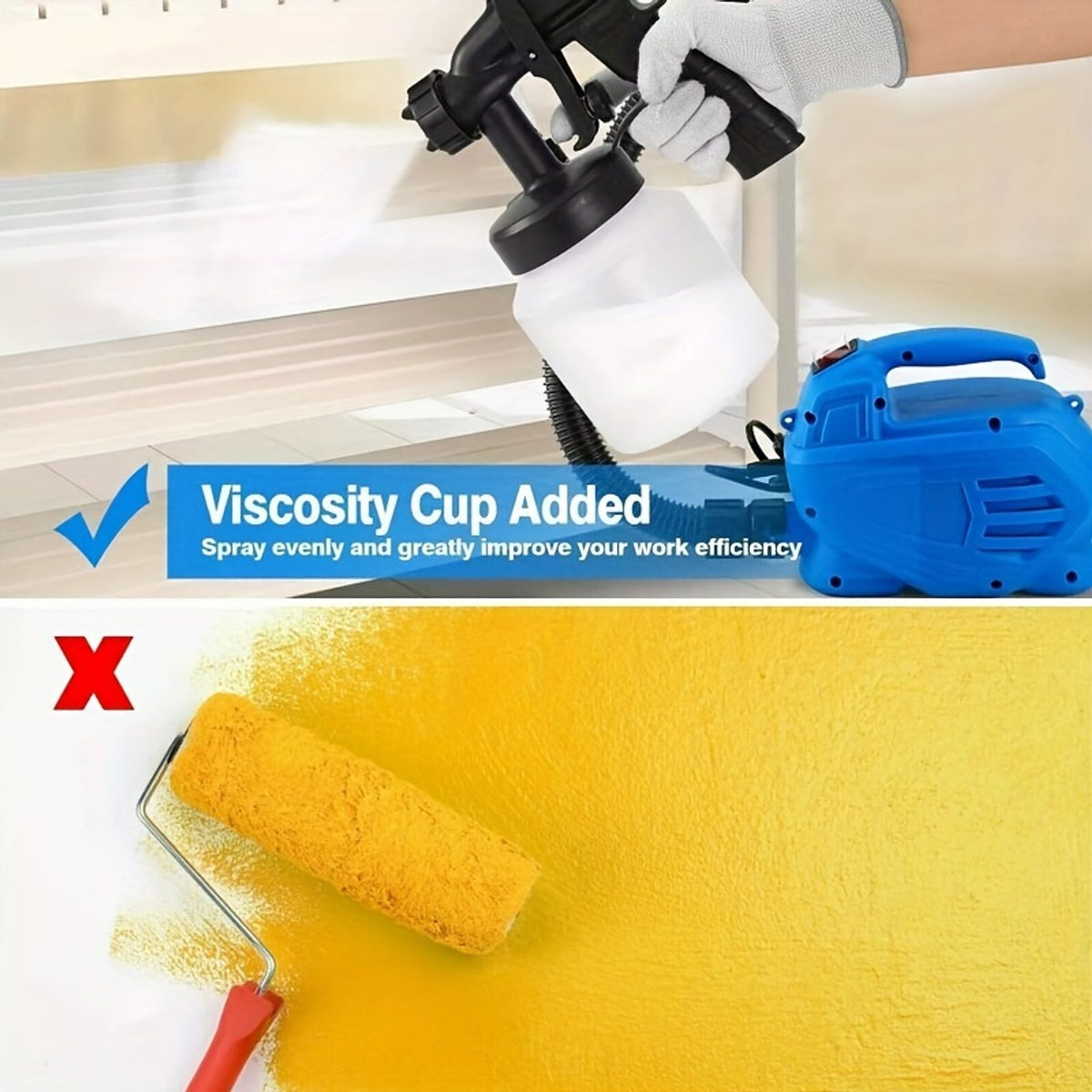 1 set hvlp paint sprayer painter handheld 800ml 650w image 5