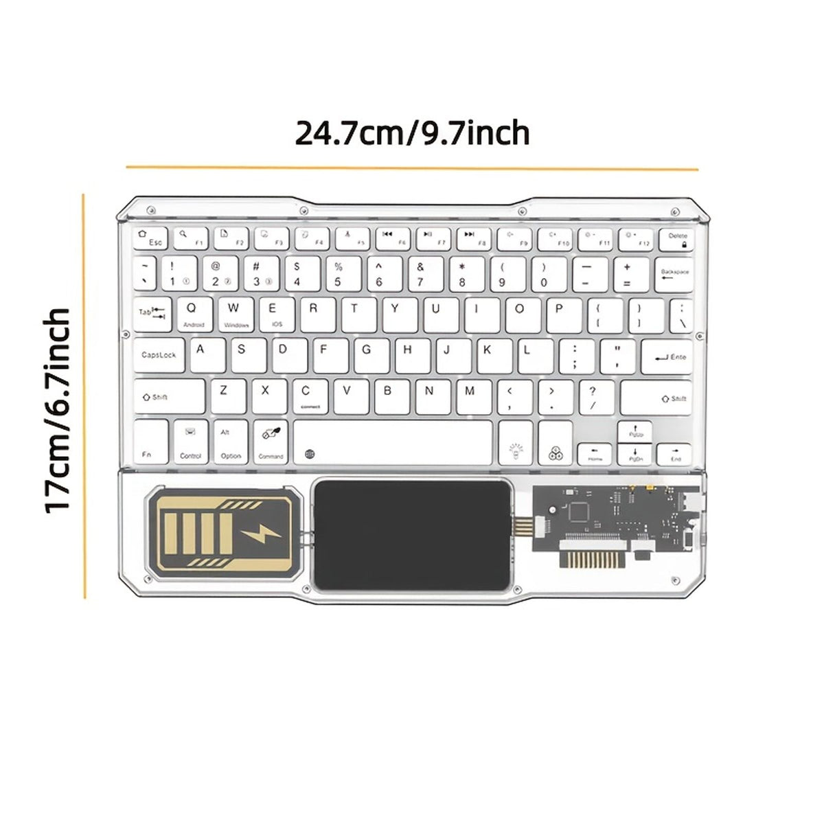 transparent wireless bt keyboard ultra rechargeable rgb image 5