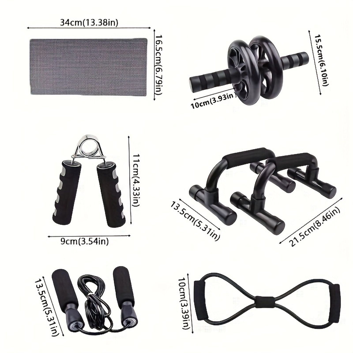 7pcs set complete ab workout set push stand ab wheel mini image 7