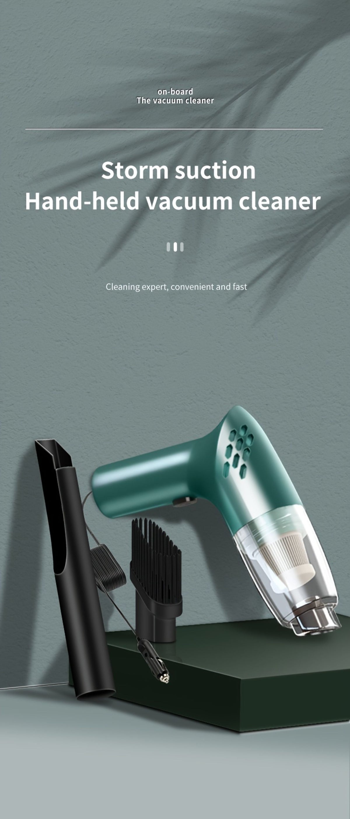 12v 5100pa hand held car vacuum cleaner super strong suction image 4