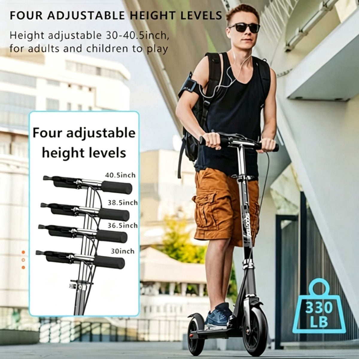 2026 new model adjustable height folding scooter 4 level image 6