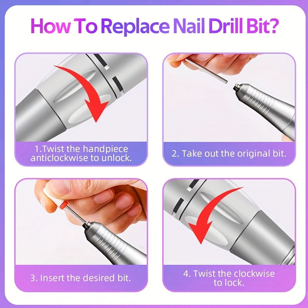 45000rpm rechargeable electric nail drill machine image 5