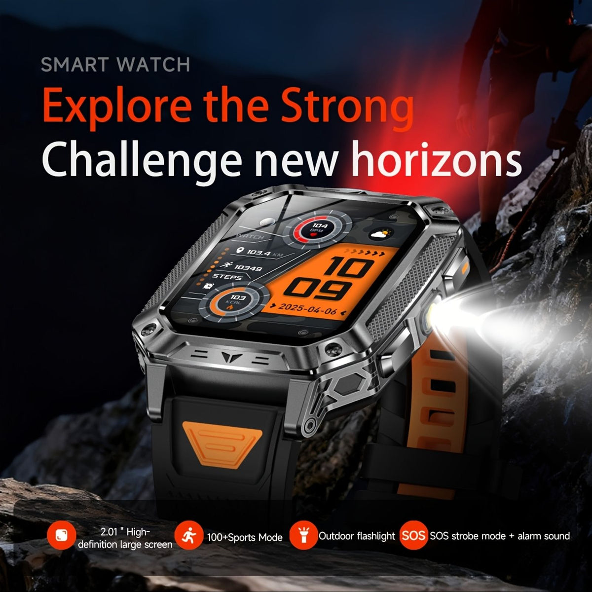 2026 multifunctional fitness mens smart watch 1400mah large image 9