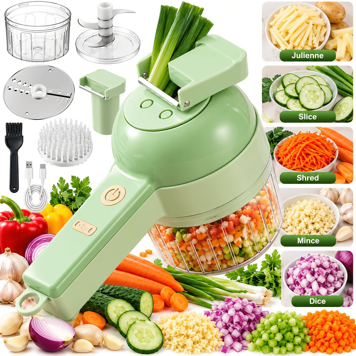 8 in 1 wireless electric vegetable peeler cutter image 3