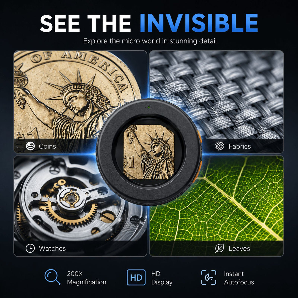 portable digital microscope 1980p hd display instant image 5