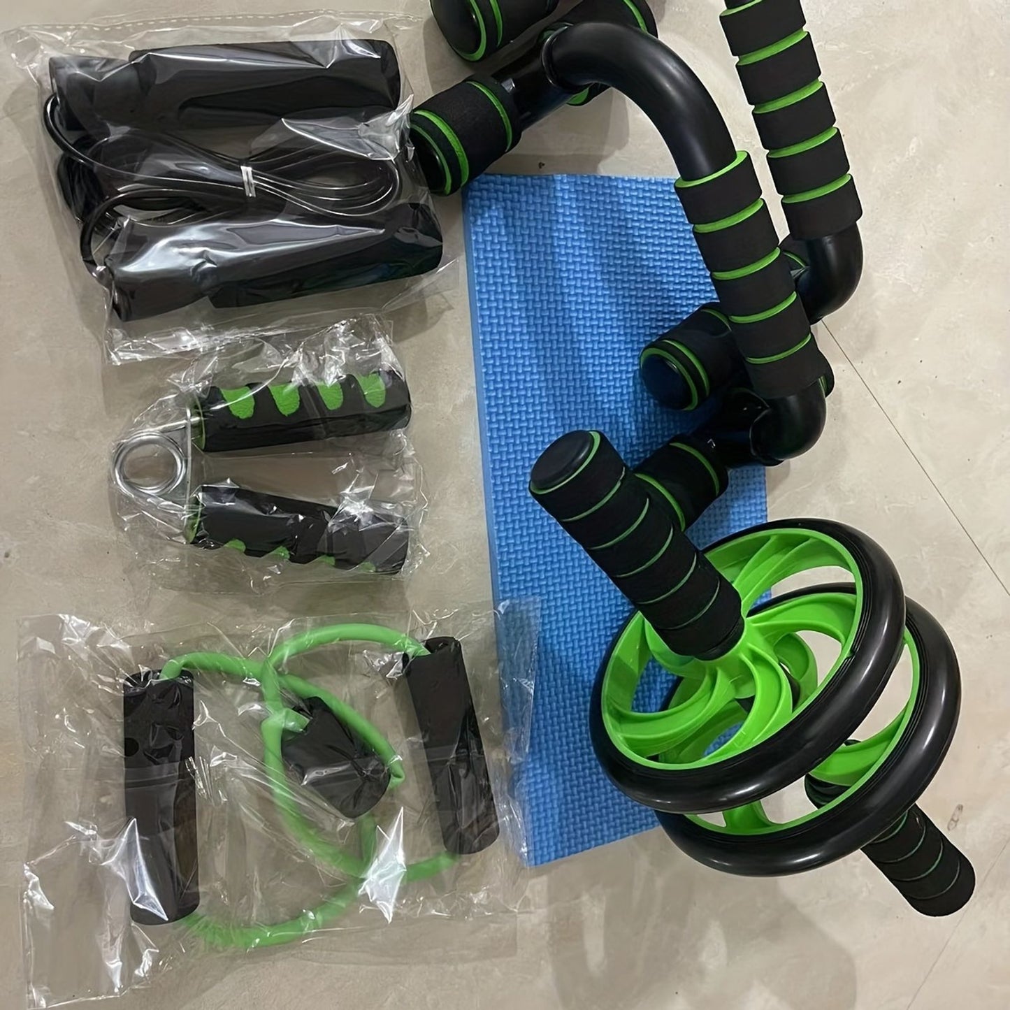 7pcs set complete ab workout set push stand ab wheel mini image 6