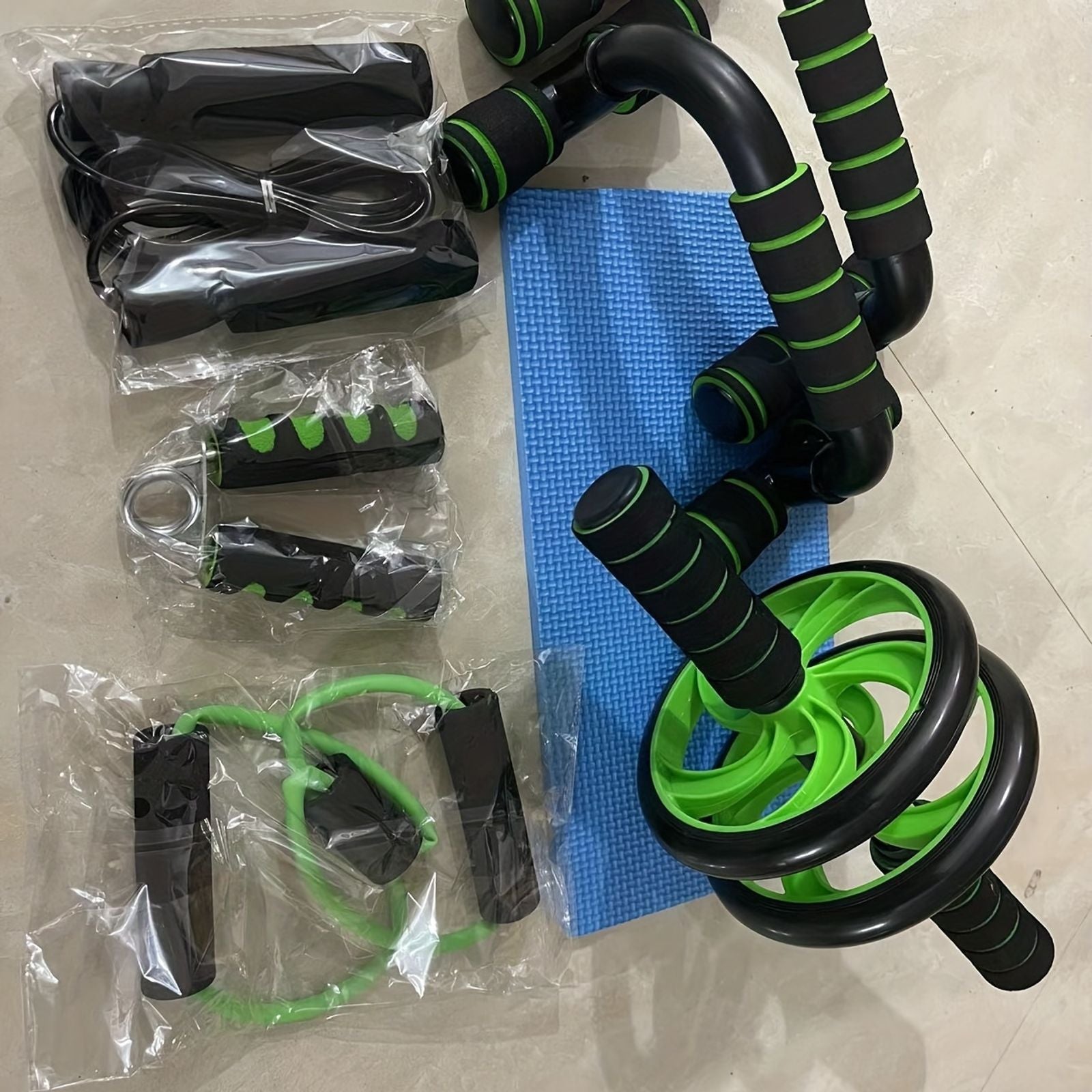 7pcs set complete ab workout set push stand ab wheel mini image 6
