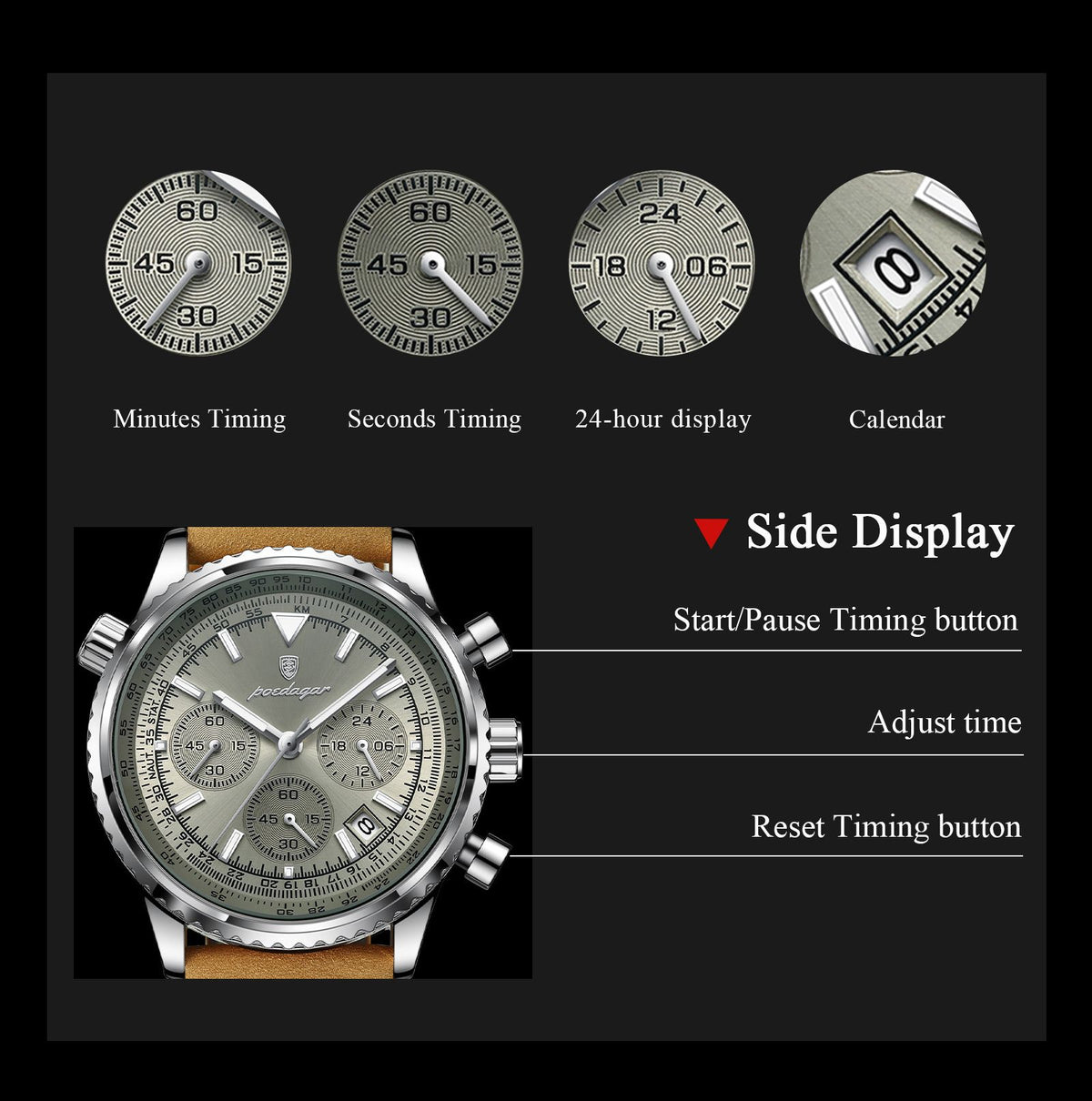 luxury business calendar chronograph multi image 8