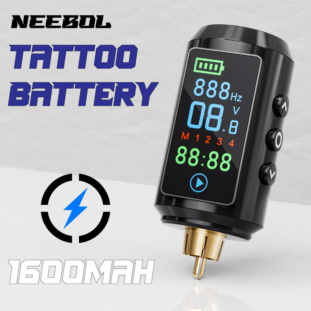 wireless tattoo battery color screen display cordless image 2