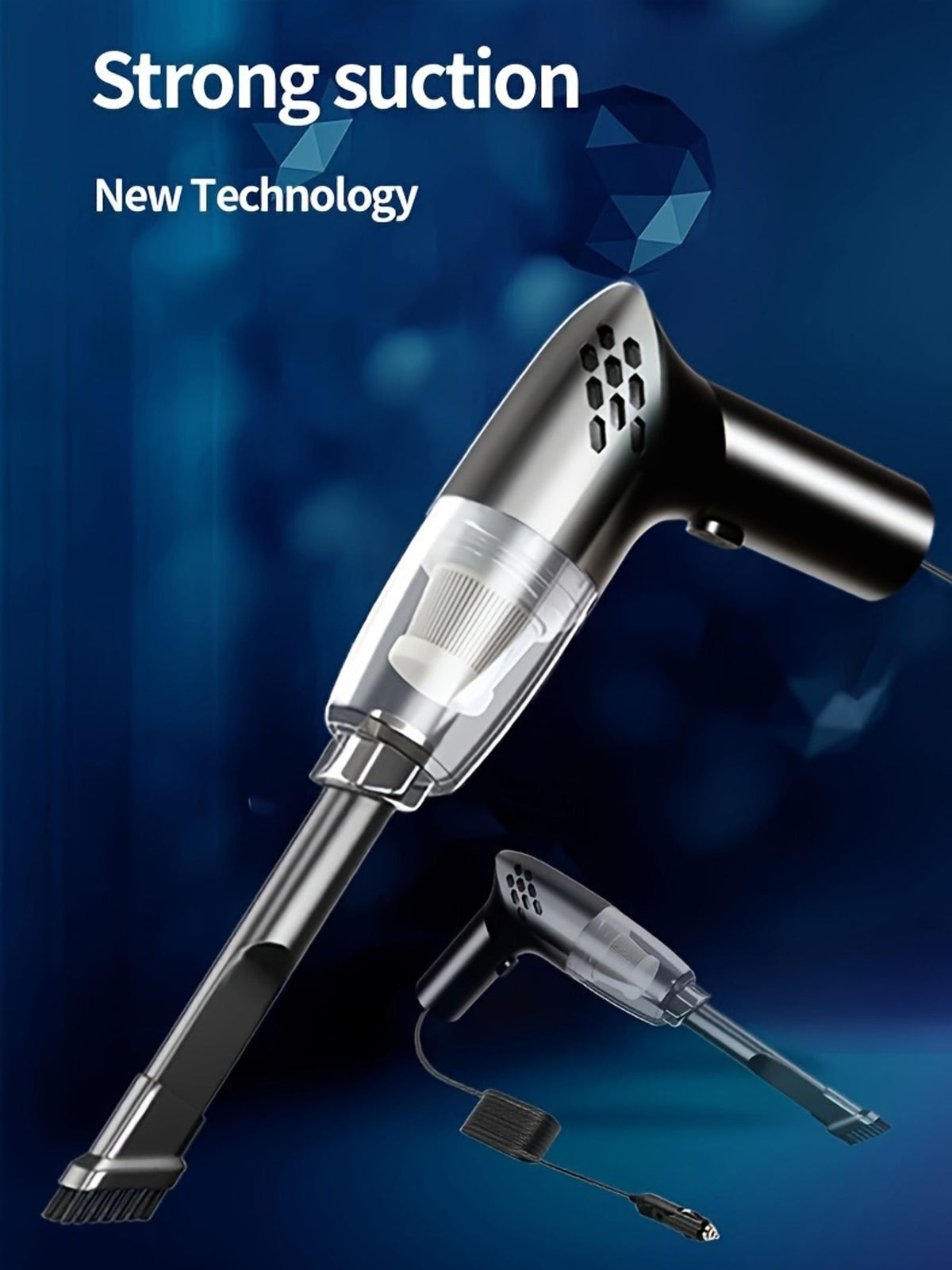 12v 5100pa hand held car vacuum cleaner super strong suction image 3