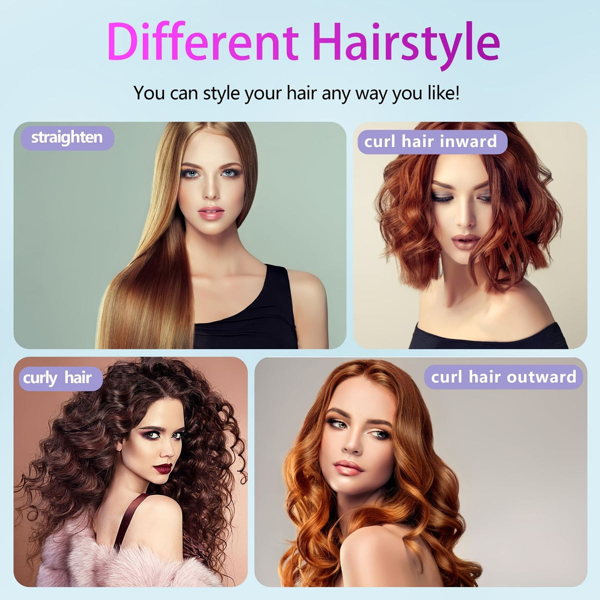 cordless hair straightener brush rapid heating hot comb hair image 10
