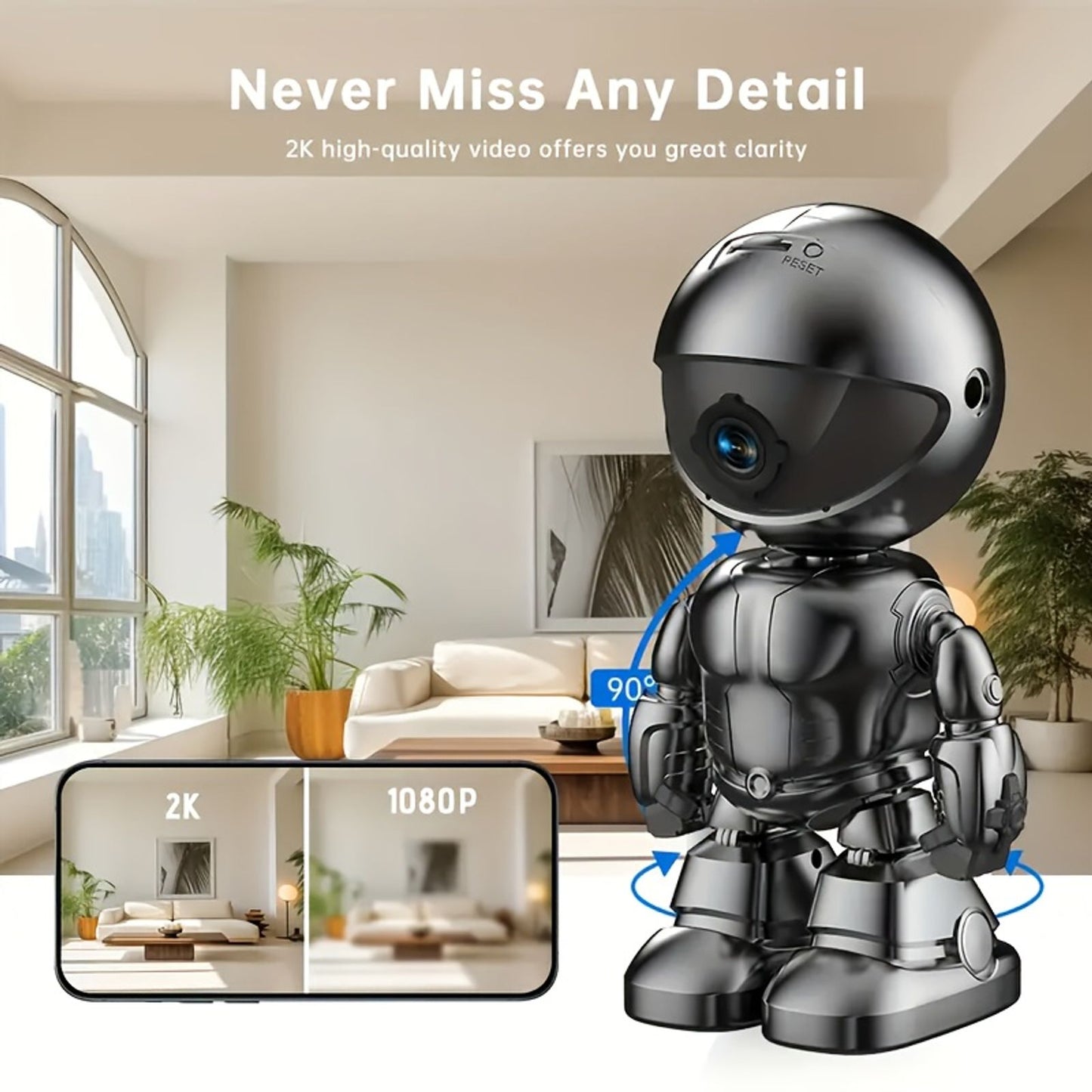 2 security camera high definition intelligent robot