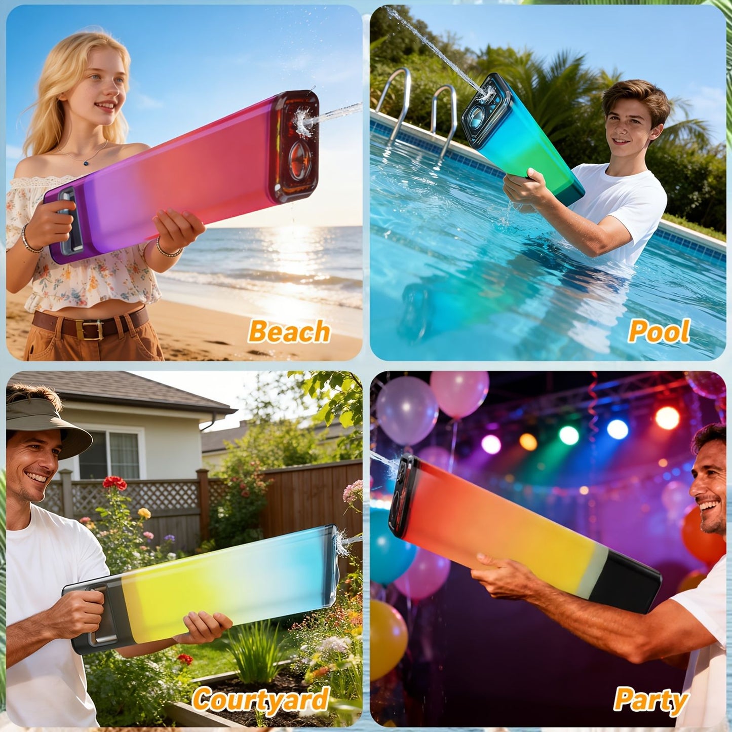 self electric water gun pulsating water gun led image 6