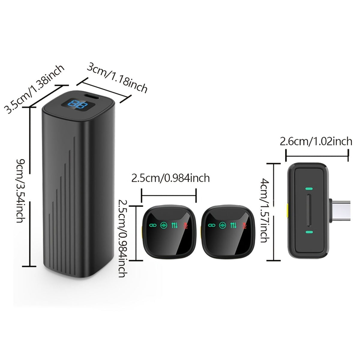 professional dual wireless lavalier microphone led charging image 4