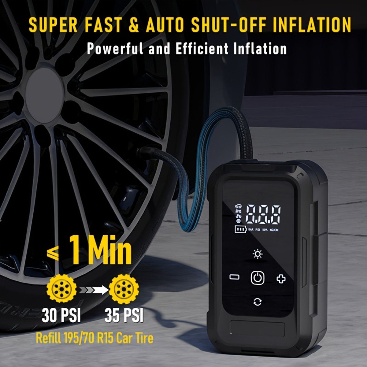 tire inflator portable air compressor car tire inflator image 2
