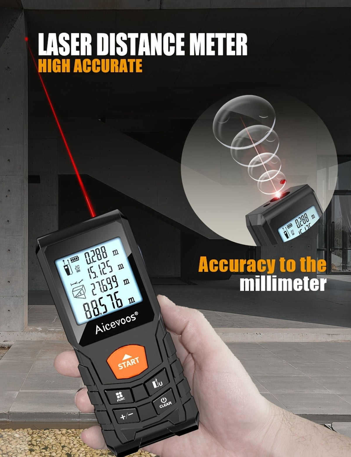 digital laser rangefinder 50m 70m 100m 120m laser image 3