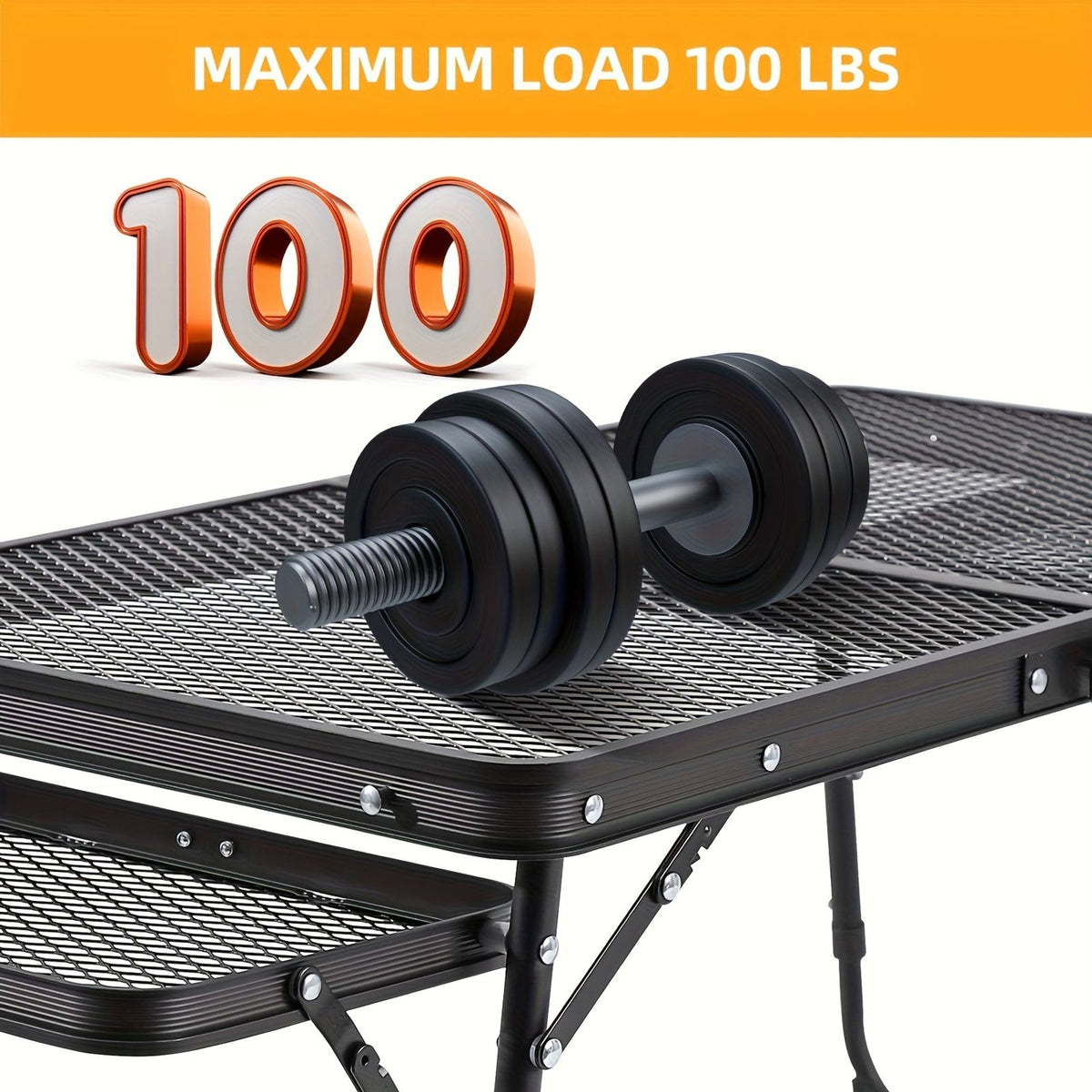 folding table 2 wingboards camping table mesh top height image 2