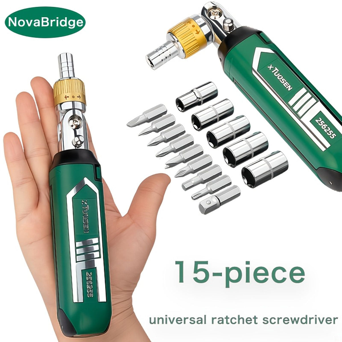 15pcs ratchet screwdriver set repair tools home renovation
