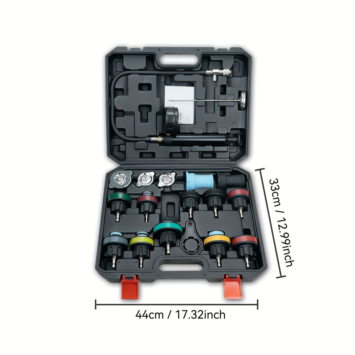 汽车冷却系统散热器，18 件通用散热器压力测试仪汽车真空式冷却系统套件 image 7