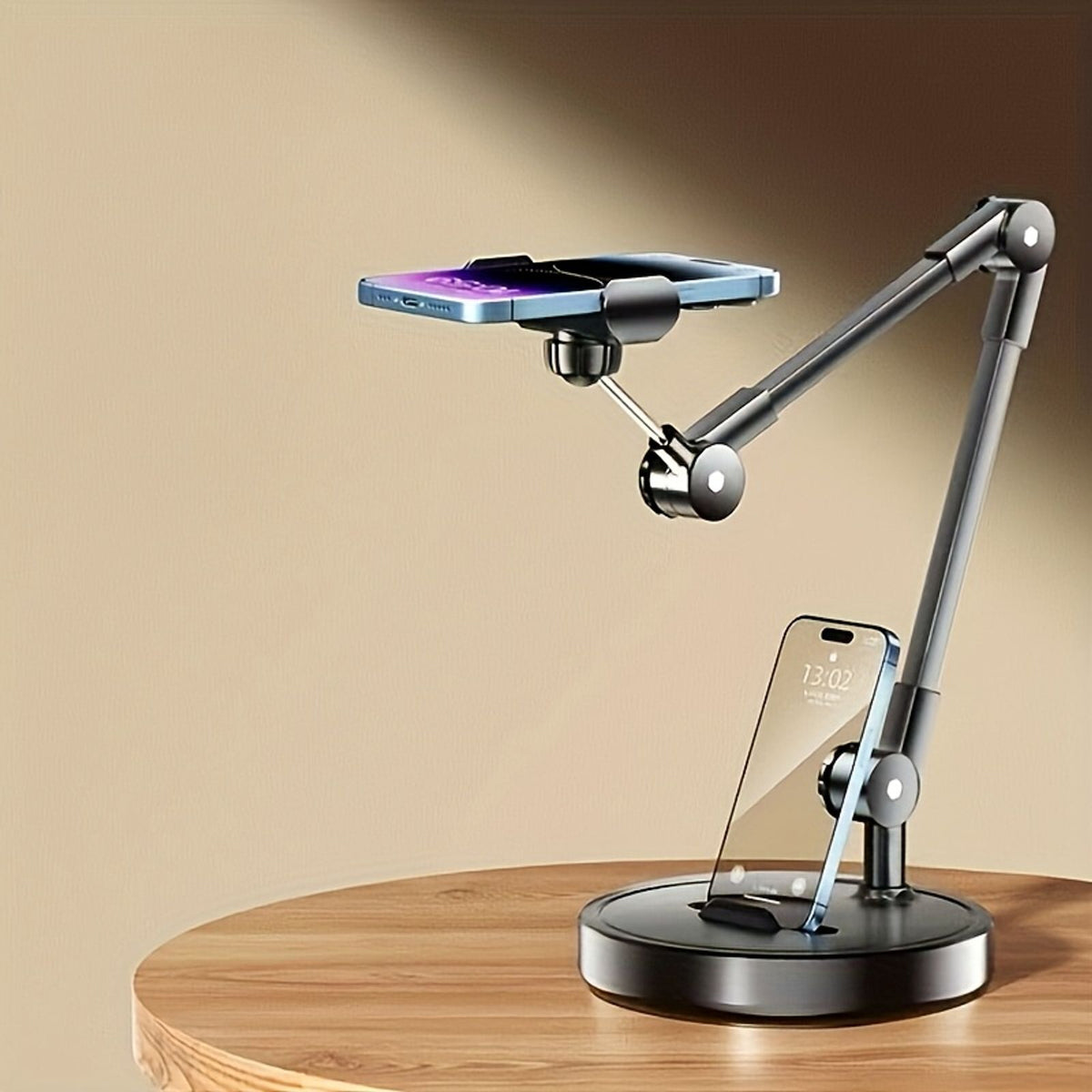 sturdy iron adjustable metal stand phones tablets elegant image 5