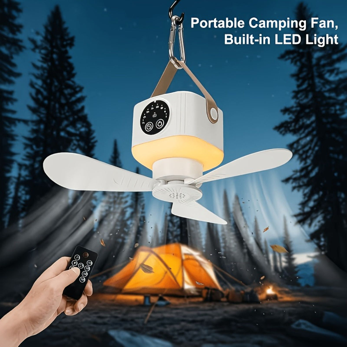 versatile 2 in 1 camping fan led light remote usb image 9