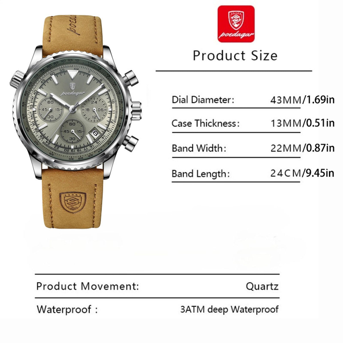 luxury business calendar chronograph multi image 7
