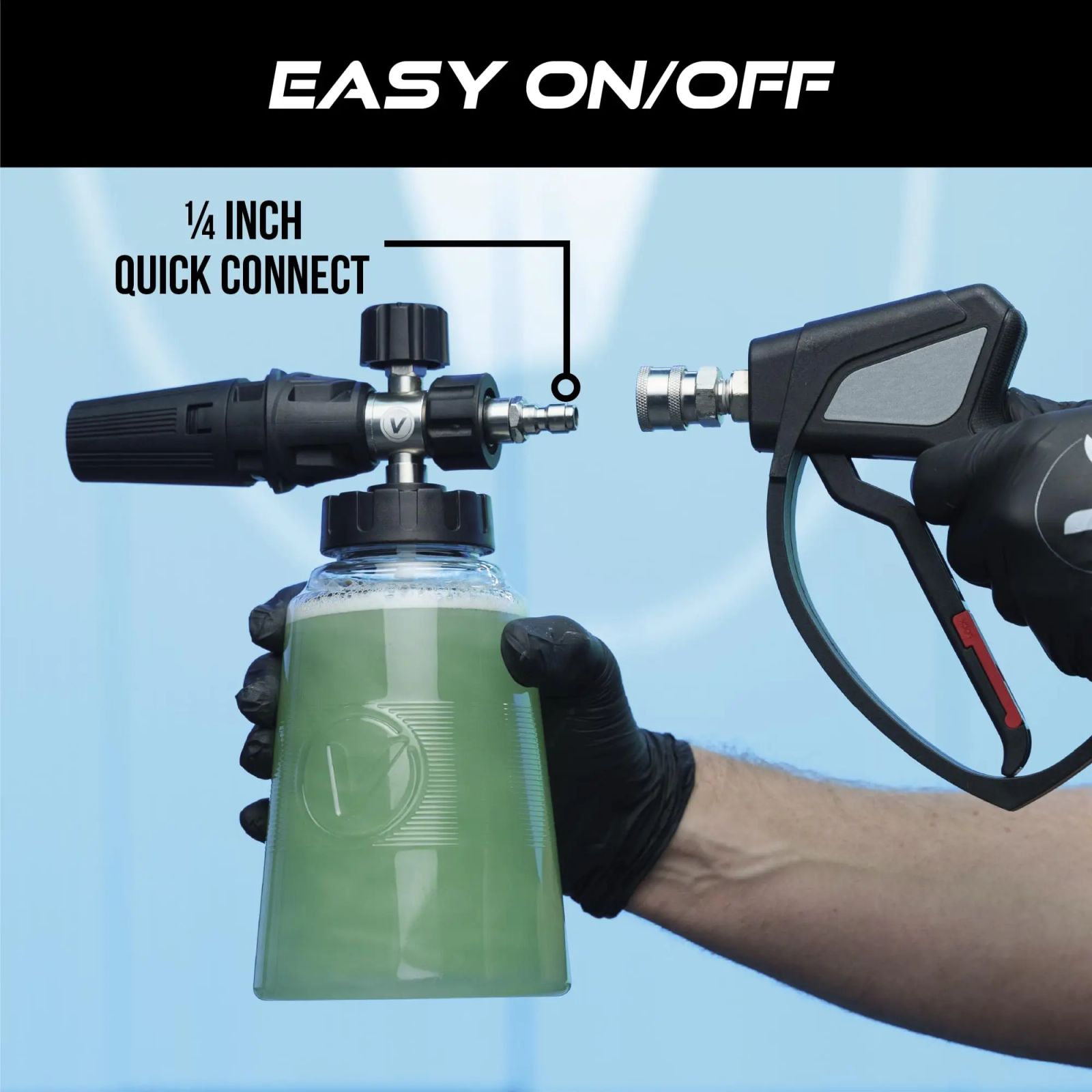 VIKING Professional Foam Cannon for Car, Adjustable Spray Nozzle, 1.1 Liter Soap Canister, 1/4" Quick Connect Plug for Pressure Washer and Car Detailing Kit image 3