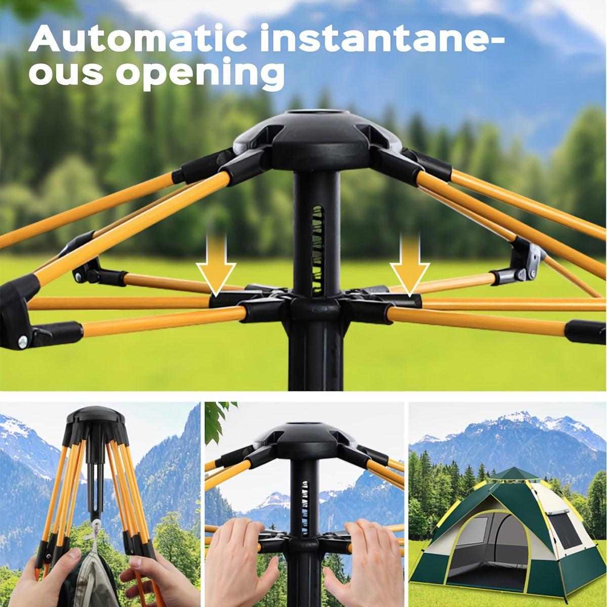 automatic instant setup camping tent 1 3 3 4 person image 14