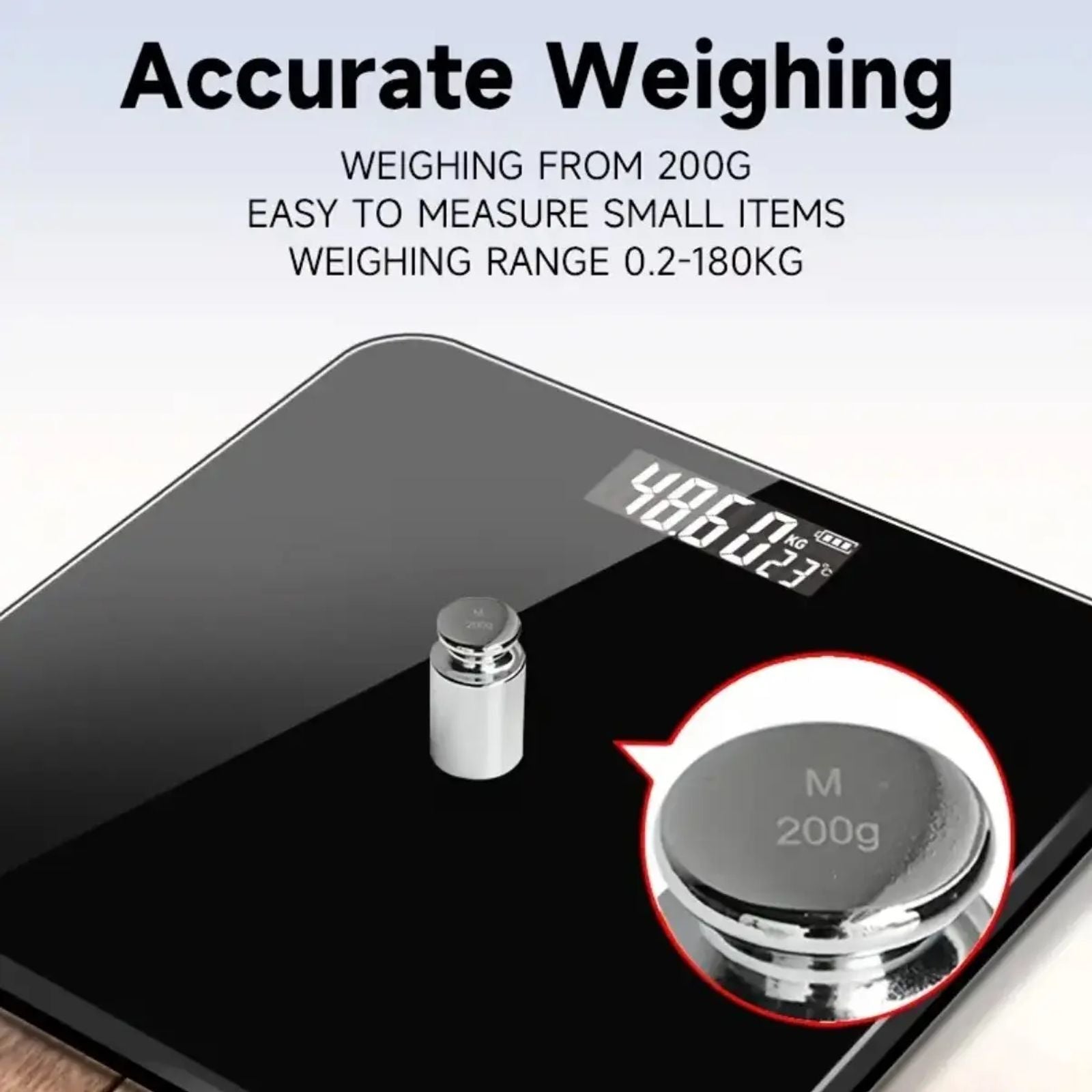 Conridel Electronic Digital Bathroom Scale, High Precision LCD Display, Precise Weight Measurement, Thin Design, Max Weight 180 Kg/400 Lb, Body Weight Scale for Bathrooms, Living Room, Bedroom and Home Use, Weighing Scale for Body Weight image 8