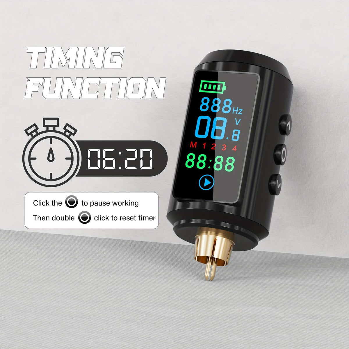 wireless tattoo battery color screen display cordless image 6