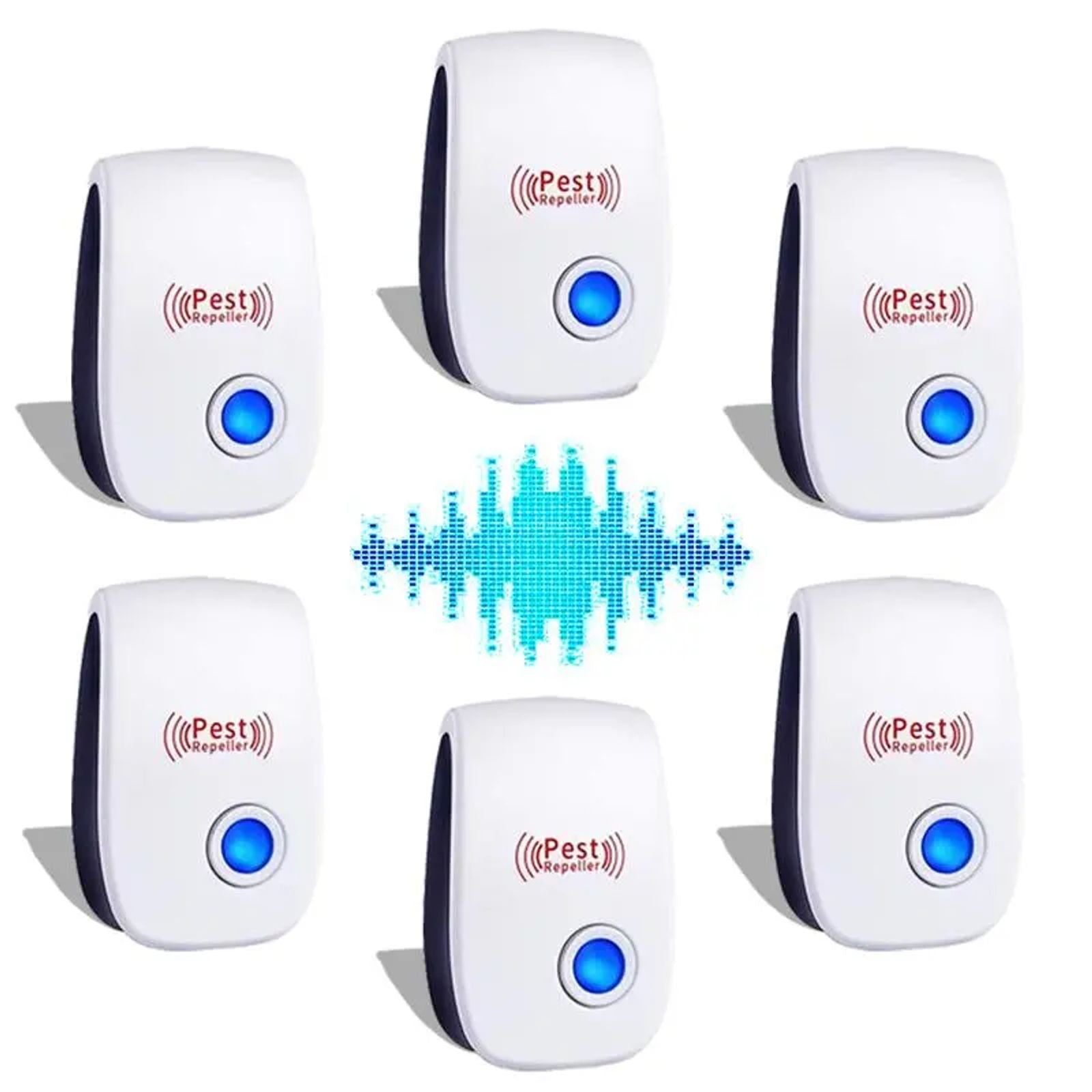 3/6 Ultrasonic PestRepellers,This electronic pestrepellent plug-in is designed to target insects,roachesspiders,ants,bugs,mosquitoes,and mice.Repellent for House Kitchen/Garage/Warehouse/courtyards. garage warehouse