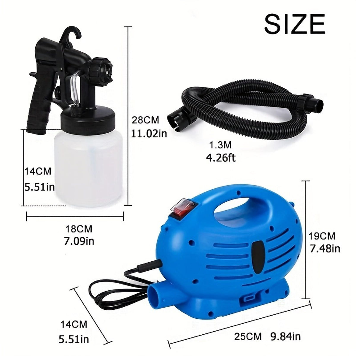 1 set hvlp paint sprayer painter handheld 800ml 650w image 7
