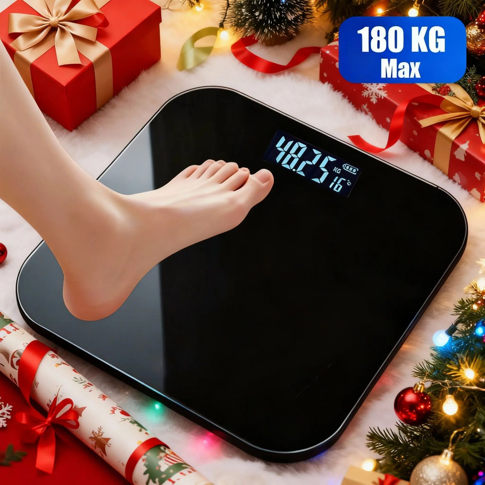 Conridel Electronic Digital Bathroom Scale, High Precision LCD Display, Precise Weight Measurement, Thin Design, Max Weight 180 Kg/400 Lb, Body Weight Scale for Bathrooms, Living Room, Bedroom and Home Use, Weighing Scale for Body Weight image 7