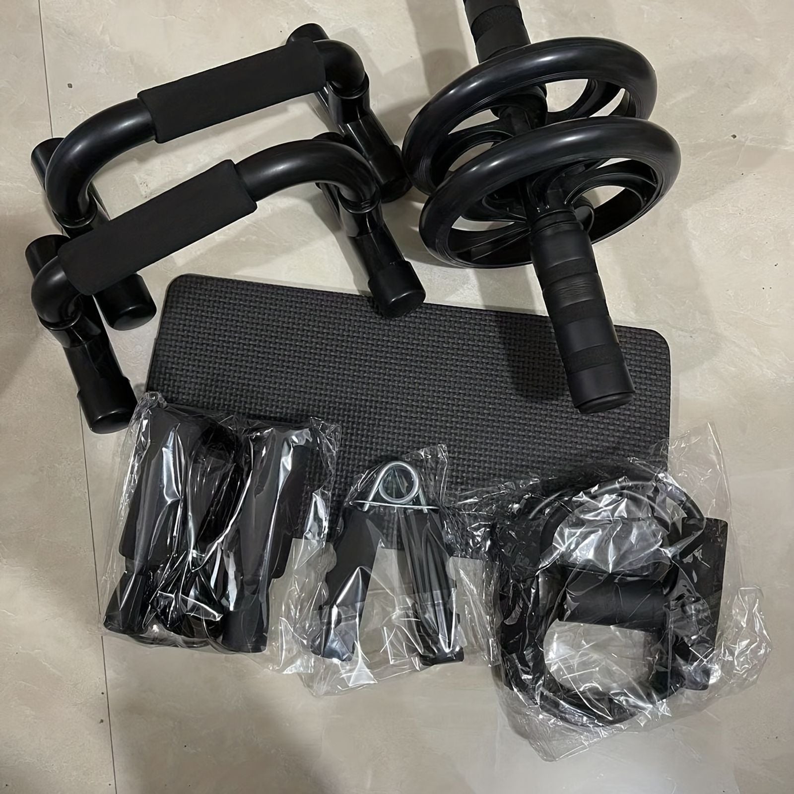 7pcs set complete ab workout set push stand ab wheel mini image 5