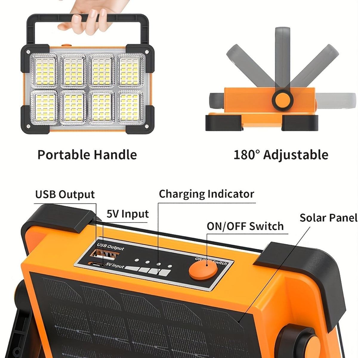 2025 upgrade 3200mah rechargeable led solar light portable image 7