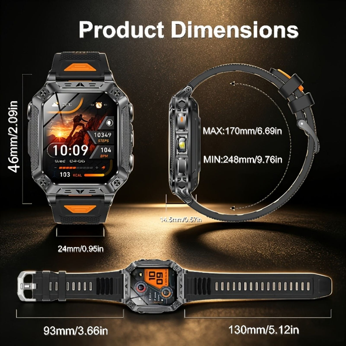 2026 multifunctional fitness mens smart watch 1400mah large image 7
