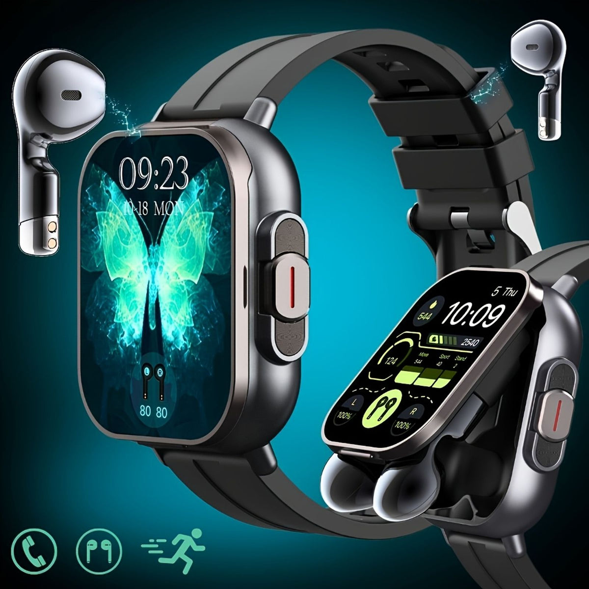 2 in 1 smartwatch wireless earbuds men featuring music image 8