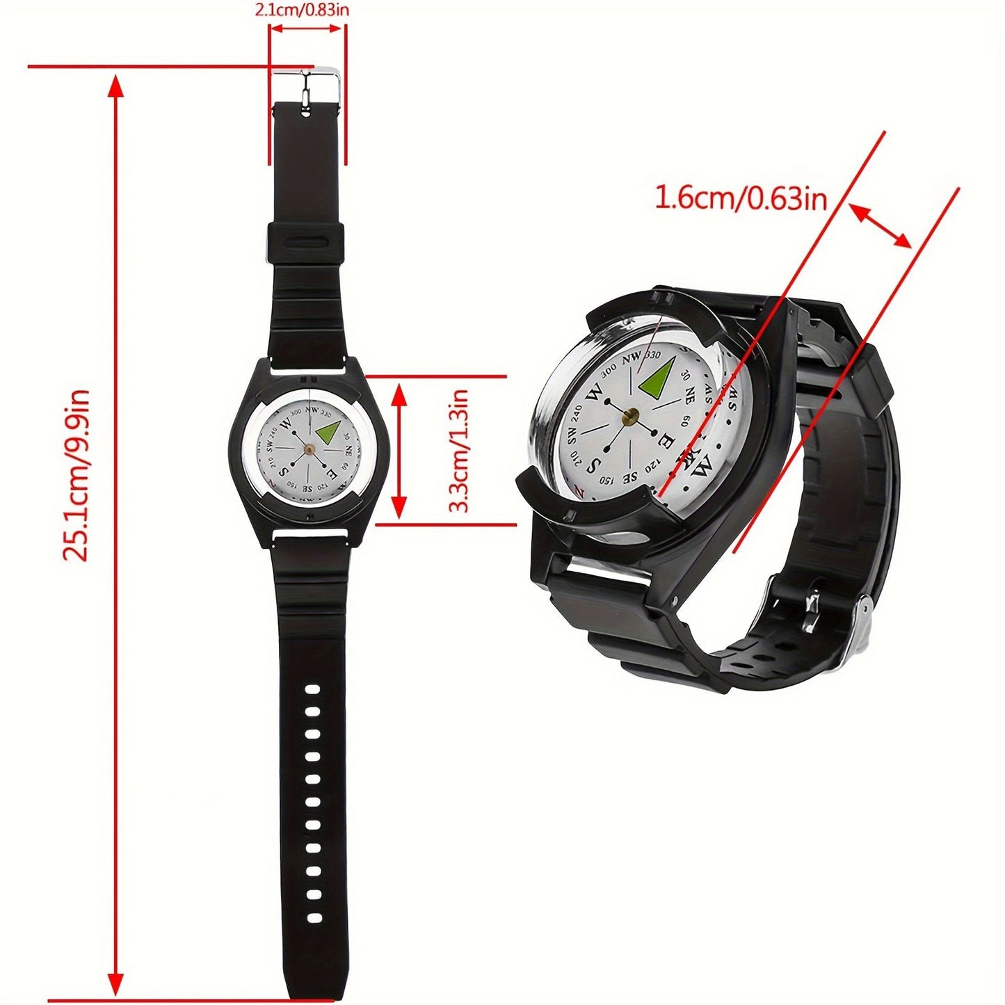 1pc portable accurate watch diving compass silicone strap image 4